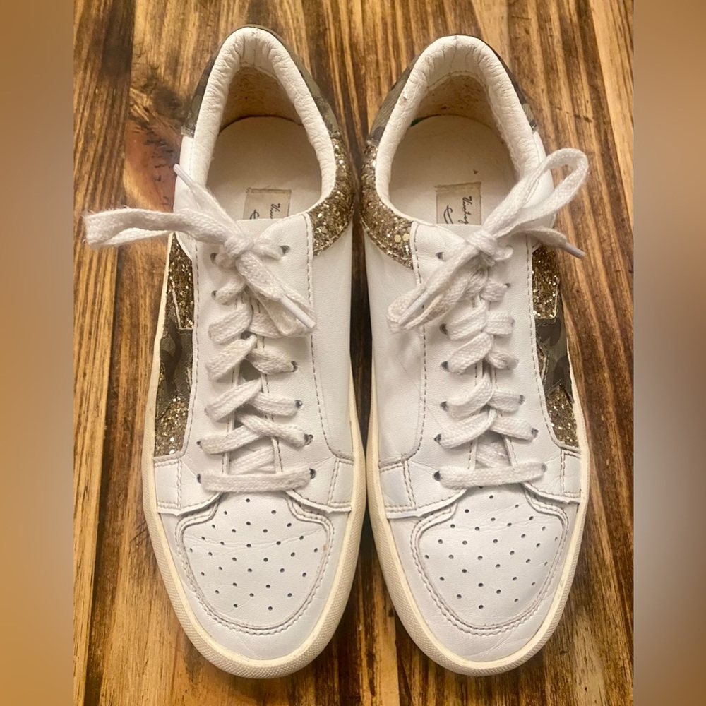 Vintage Havana Women's Size 5.5 Forrest RO White Glitter Camo Distressed Sneaker
